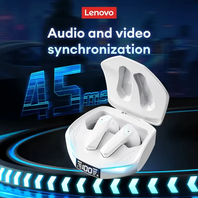 Lenovo XT53 Wireless Bluetooth 5.4 Earphones with LED Display, IPX4 Waterproof, Low Latency Gaming Mode, 26H Battery Life, Immersive 3D Stereo Sound for Mobile Gamers & Music Lovers thumbnail 4