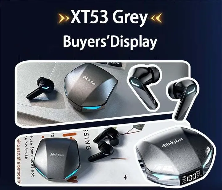 Lenovo XT53 Wireless Bluetooth 5.4 Earphones with LED Display, IPX4 Waterproof, Low Latency Gaming Mode, 26H Battery Life, Immersive 3D Stereo Sound for Mobile Gamers & Music Lovers showcase 3