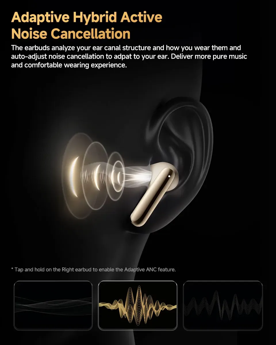 QCY MeloBuds Pro Wireless Earbuds with 46dB Hybrid ANC, Bluetooth 5.3, Hi-Res LDAC Audio, 6 Mics, 34H Battery Life, In-Ear Detection - Perfect for Calls & Music on the Go showcase 4