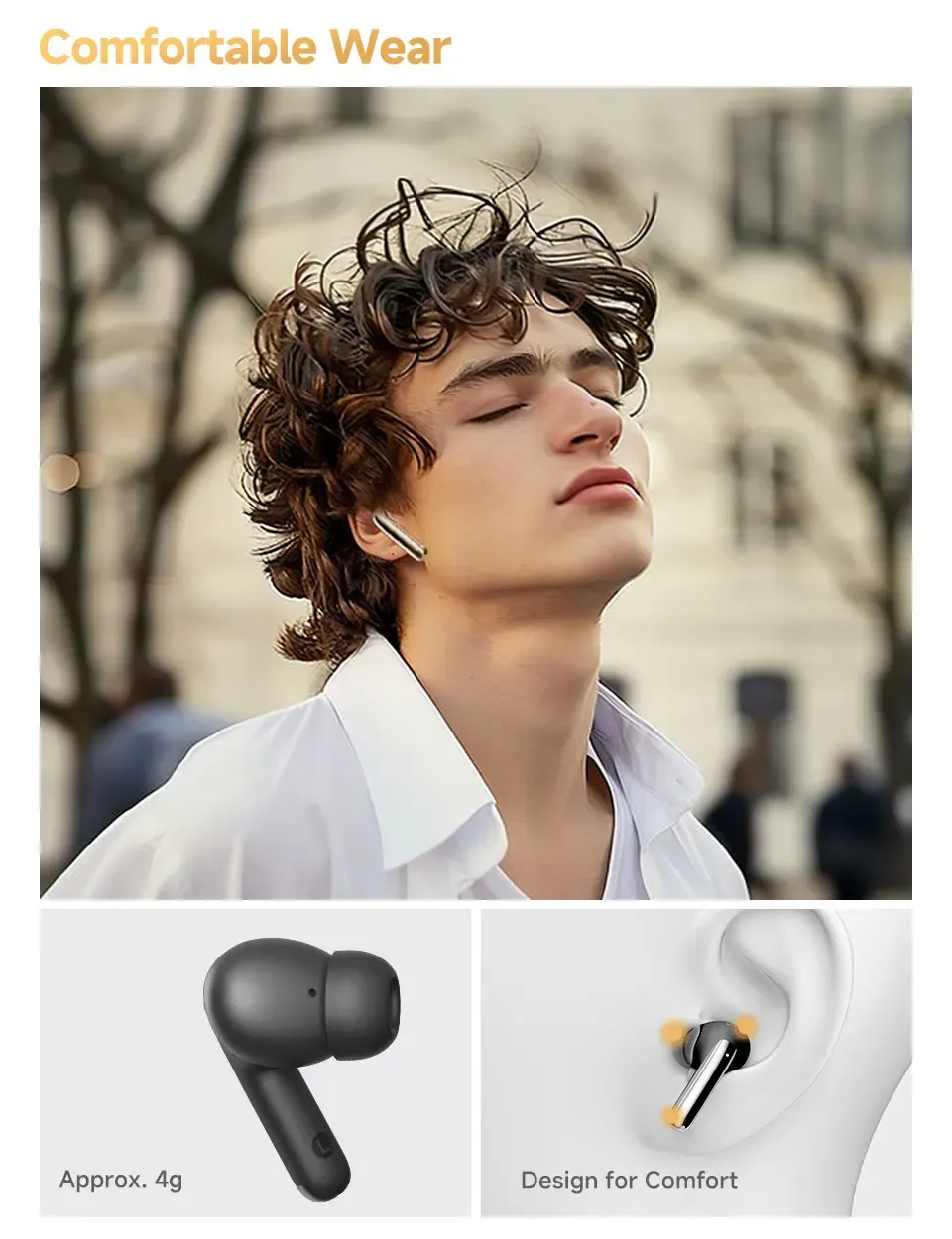 QCY MeloBuds Pro Wireless Earbuds with 46dB Hybrid ANC, Bluetooth 5.3, Hi-Res LDAC Audio, 6 Mics, 34H Battery Life, In-Ear Detection - Perfect for Calls & Music on the Go showcase 16