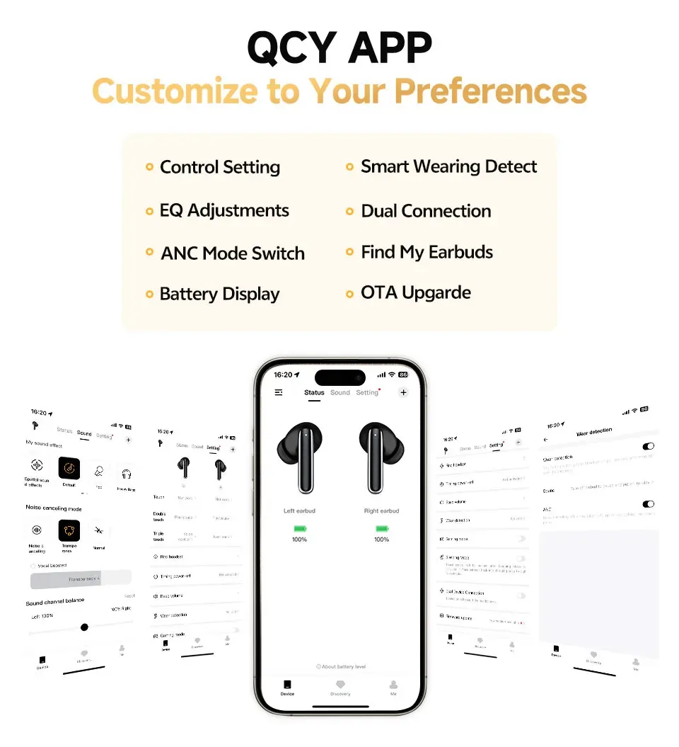 QCY MeloBuds Pro Wireless Earbuds with 46dB Hybrid ANC, Bluetooth 5.3, Hi-Res LDAC Audio, 6 Mics, 34H Battery Life, In-Ear Detection - Perfect for Calls & Music on the Go showcase 17