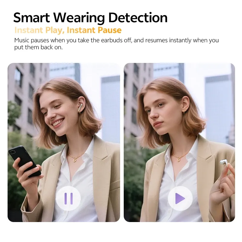 QCY MeloBuds N70 Adaptive ANC Wireless Earbuds, Bluetooth 6.0 LDAC Hi-Res Audio, 6 Mics ENC for Clear Calls, 50-Hour Playtime, Wireless Charging, IPX5 Waterproof, Smart In-Ear Detection thumbnail 5