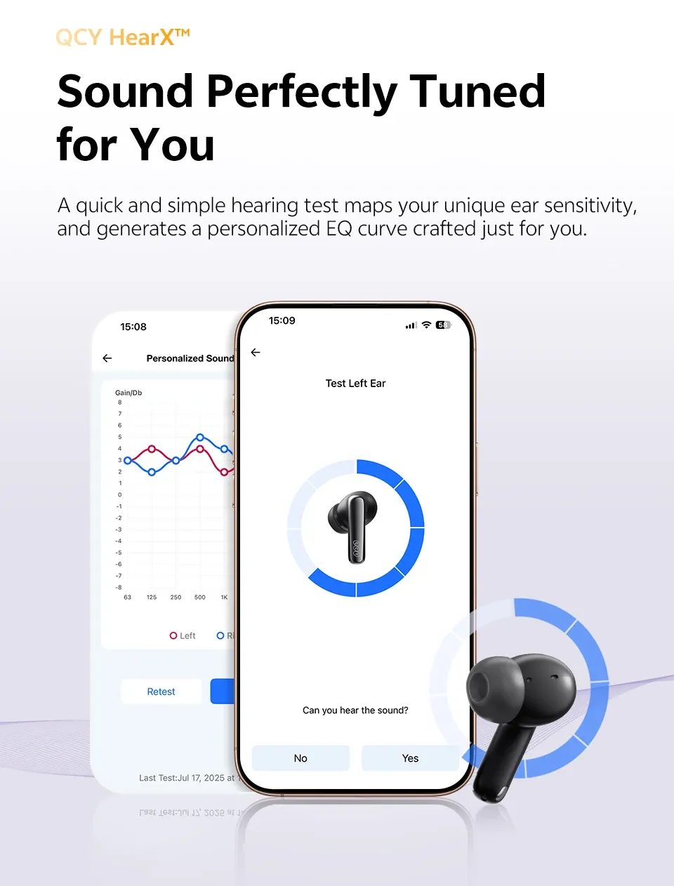 QCY MeloBuds N70 Adaptive ANC Wireless Earbuds, Bluetooth 6.0 LDAC Hi-Res Audio, 6 Mics ENC for Clear Calls, 50-Hour Playtime, Wireless Charging, IPX5 Waterproof, Smart In-Ear Detection showcase 10
