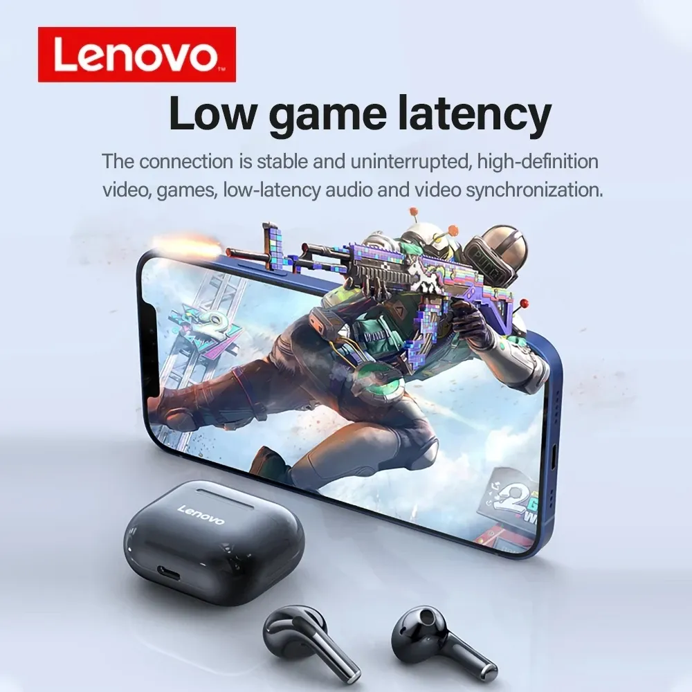 Lenovo LP40 TWS Wireless Bluetooth 5.3 Earbuds with Noise Reduction, Touch Control, Long Standby, and Siri Support - Ideal for Music & Calls thumbnail 6