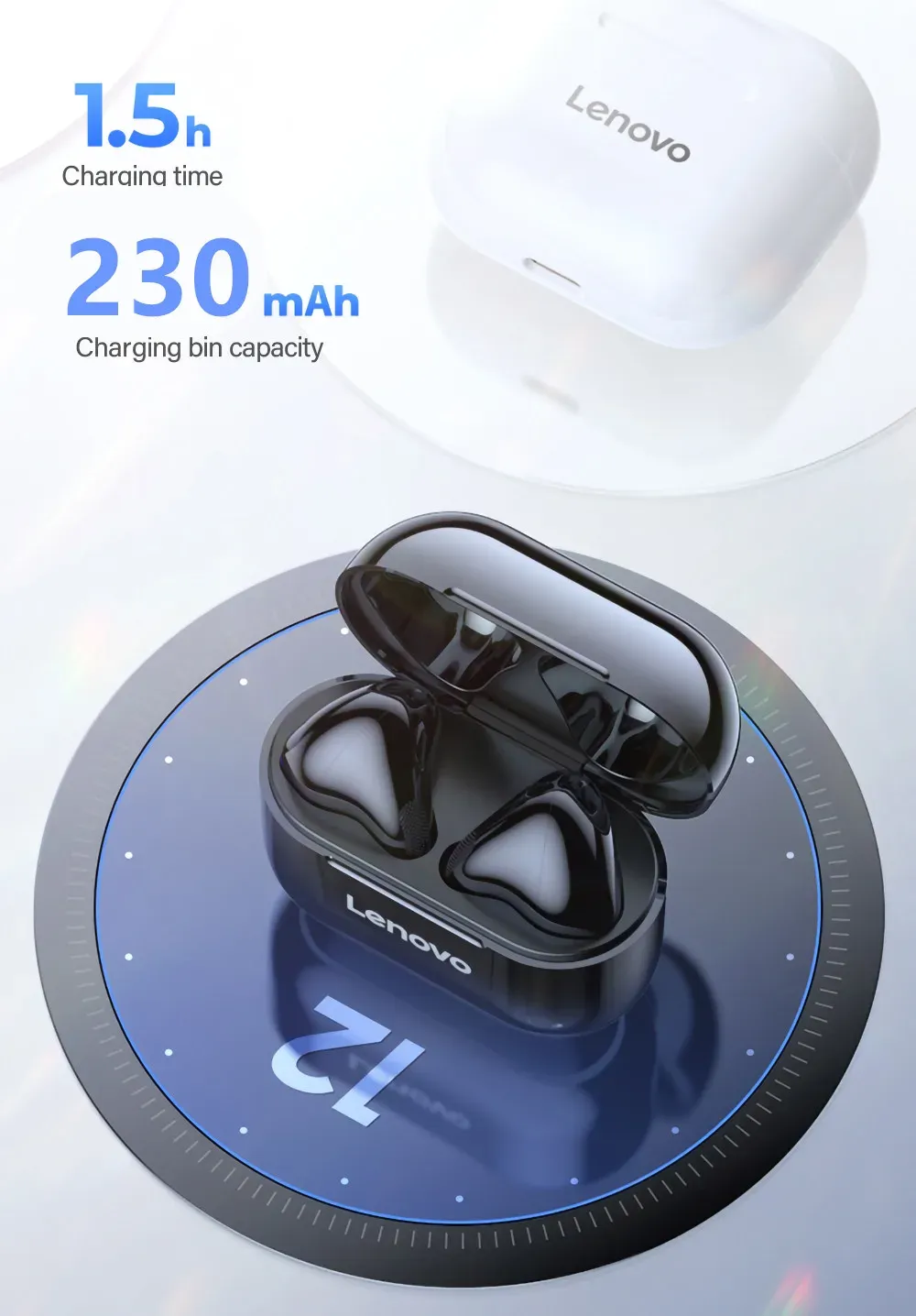 Lenovo LP40 TWS Wireless Bluetooth 5.3 Earbuds with Noise Reduction, Touch Control, Long Standby, and Siri Support - Ideal for Music & Calls showcase 13