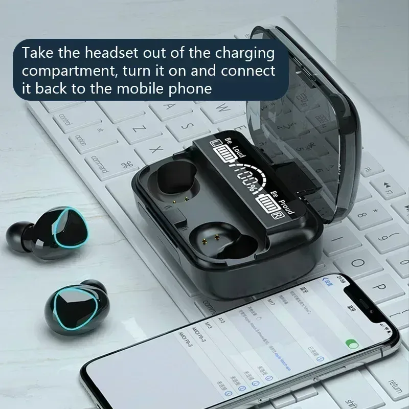 New Bluetooth Earphones with LED Display, Wireless Music Headphones, Waterproof Headset for Smartphones showcase 12