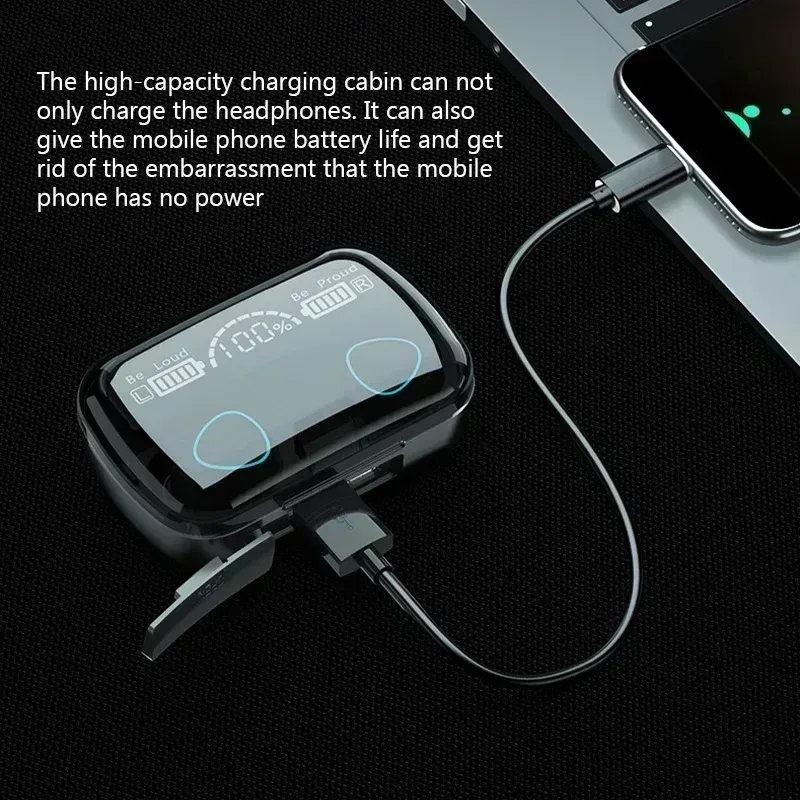 New Bluetooth Earphones with LED Display, Wireless Music Headphones, Waterproof Headset for Smartphones showcase 4