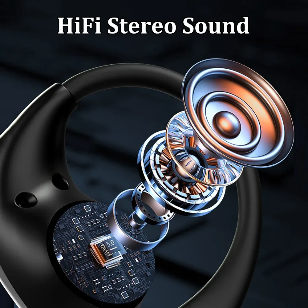 Bluetooth 5.4 Wireless Earbuds with LED Display, HiFi Stereo Sound, Noise Reduction, Waterproof Ear Hook Headphones for Sports & Calls showcase 8