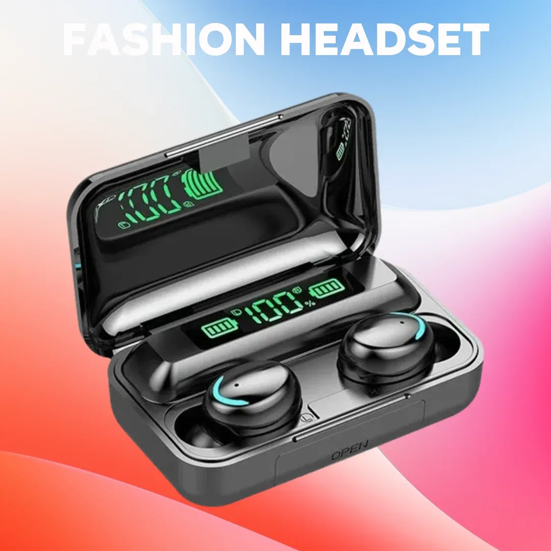 F9 Wireless Bluetooth 5.0 Headphones TWS Earbuds with Digital Display, Large Capacity Charging Case for Gaming & Music showcase 1