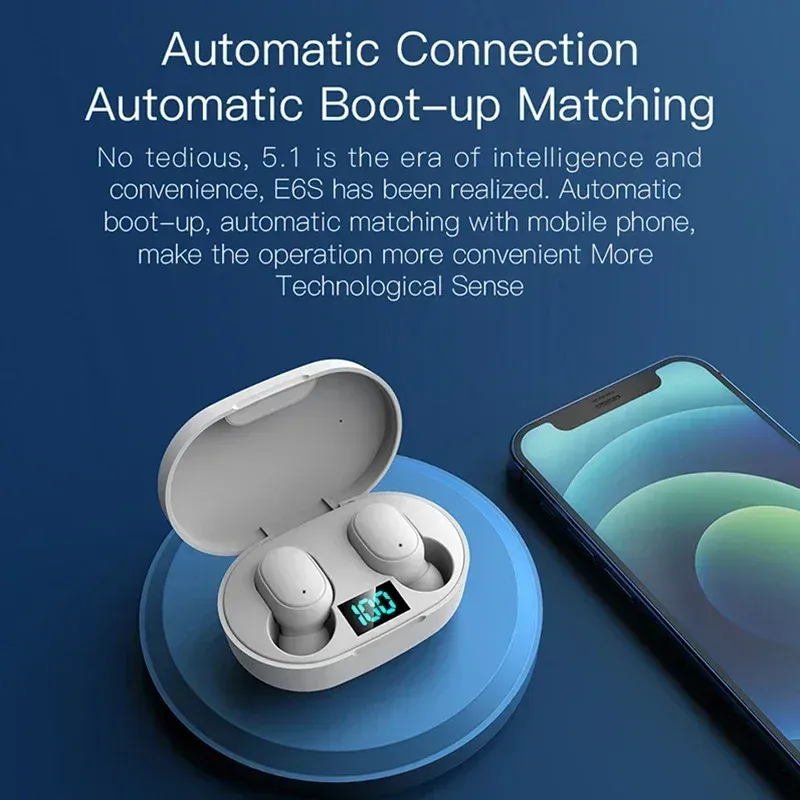 E6S Air Pro Wireless Bluetooth Earphones with LED Display, Noise Cancelling Earbuds with Mic, True Wireless Stereo Headphones for Sports and Calls showcase 4