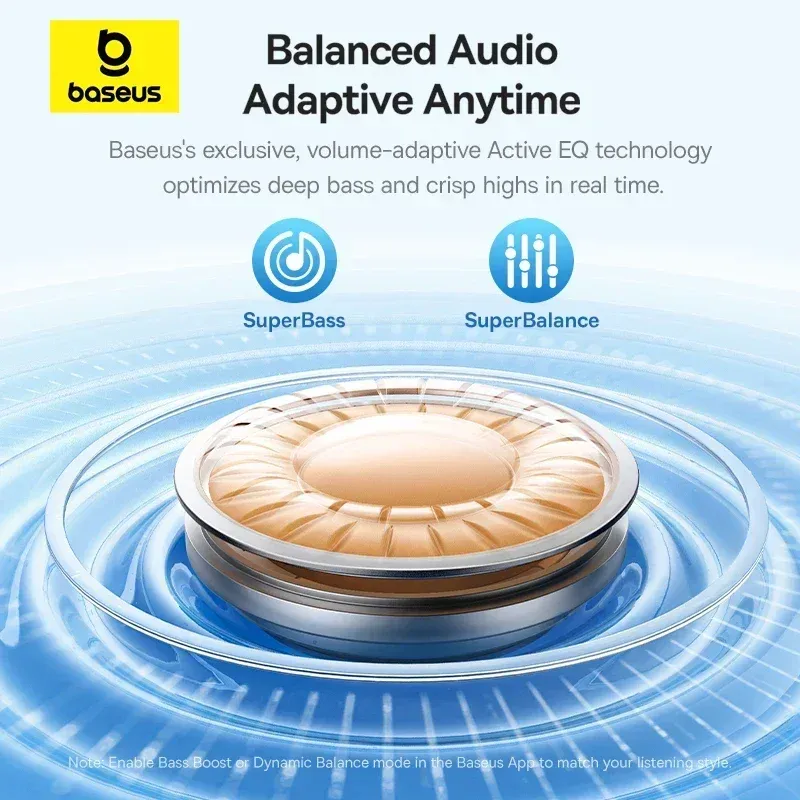 Baseus EP10 Pro ANC Wireless Earbuds: Bluetooth 6.0, 50dB Adaptive Noise Cancelling, 6 Mics for Clear Calls, Hi-Res LDAC Audio, 12H Battery, IP55 Waterproof, App Customization thumbnail 4