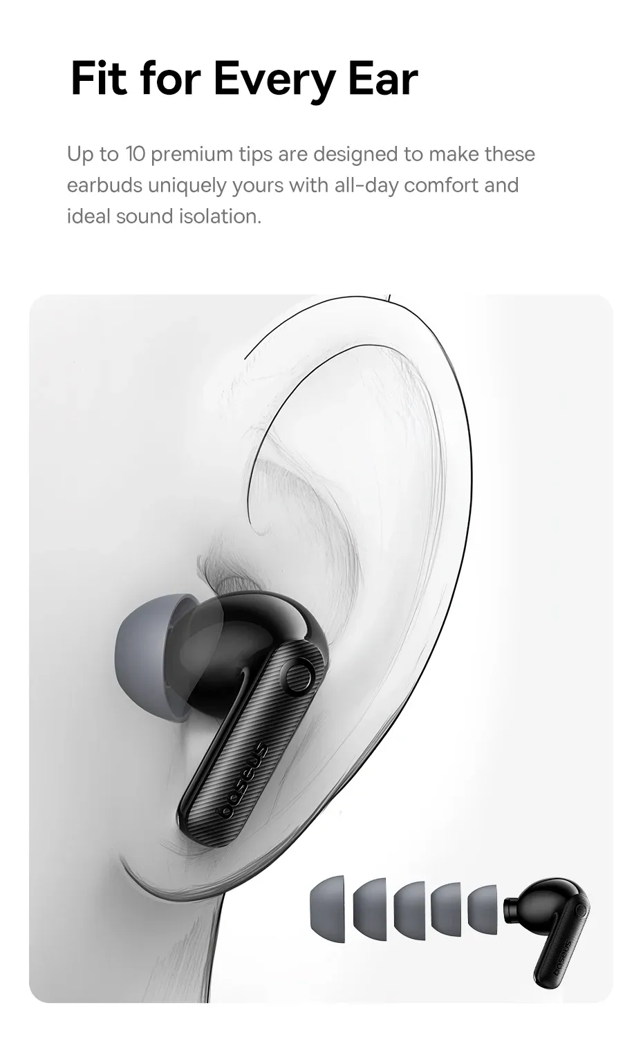 Baseus EP10 Pro ANC Wireless Earbuds: Bluetooth 6.0, 50dB Adaptive Noise Cancelling, 6 Mics for Clear Calls, Hi-Res LDAC Audio, 12H Battery, IP55 Waterproof, App Customization showcase 13