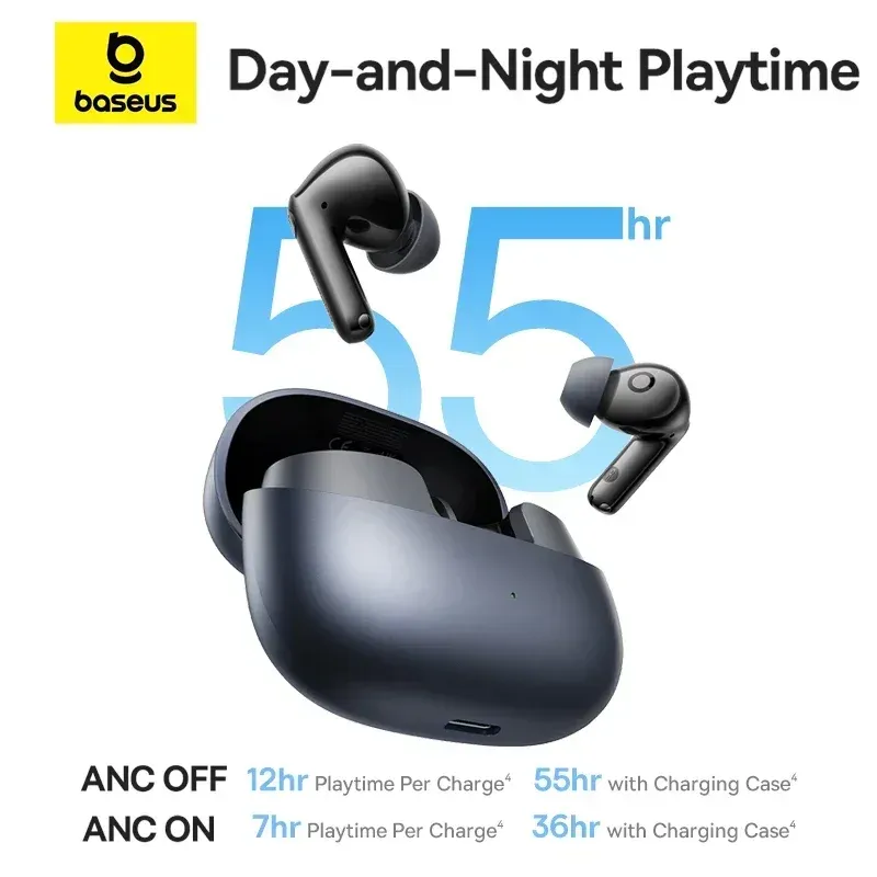 Baseus EP10 Pro ANC Wireless Earbuds: Bluetooth 6.0, 50dB Adaptive Noise Cancelling, 6 Mics for Clear Calls, Hi-Res LDAC Audio, 12H Battery, IP55 Waterproof, App Customization thumbnail 6