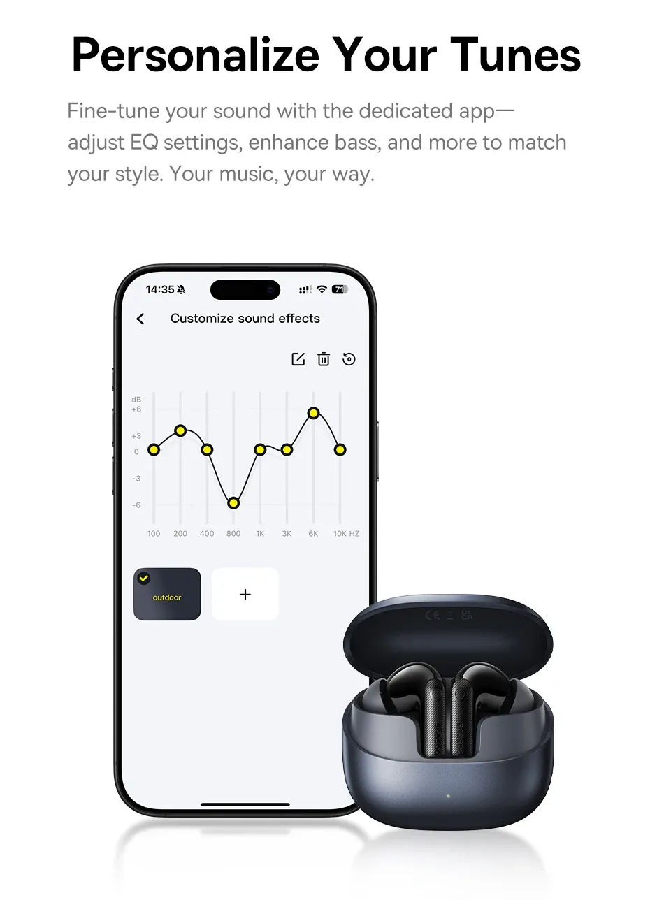 Baseus EP10 Pro ANC Wireless Earbuds: Bluetooth 6.0, 50dB Adaptive Noise Cancelling, 6 Mics for Clear Calls, Hi-Res LDAC Audio, 12H Battery, IP55 Waterproof, App Customization showcase 11