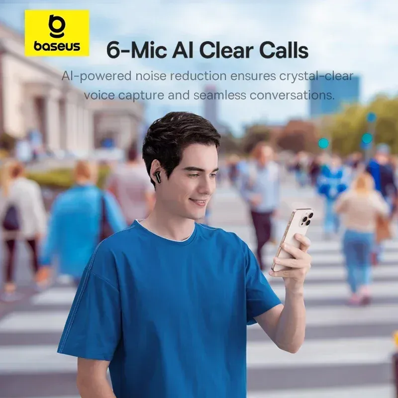 Baseus EP10 Pro ANC Wireless Earbuds: Bluetooth 6.0, 50dB Adaptive Noise Cancelling, 6 Mics for Clear Calls, Hi-Res LDAC Audio, 12H Battery, IP55 Waterproof, App Customization thumbnail 5