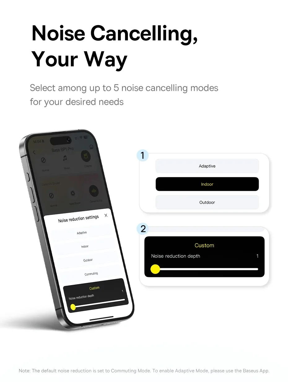 Baseus EP10 Pro ANC Wireless Earbuds: Bluetooth 6.0, 50dB Adaptive Noise Cancelling, 6 Mics for Clear Calls, Hi-Res LDAC Audio, 12H Battery, IP55 Waterproof, App Customization showcase 7