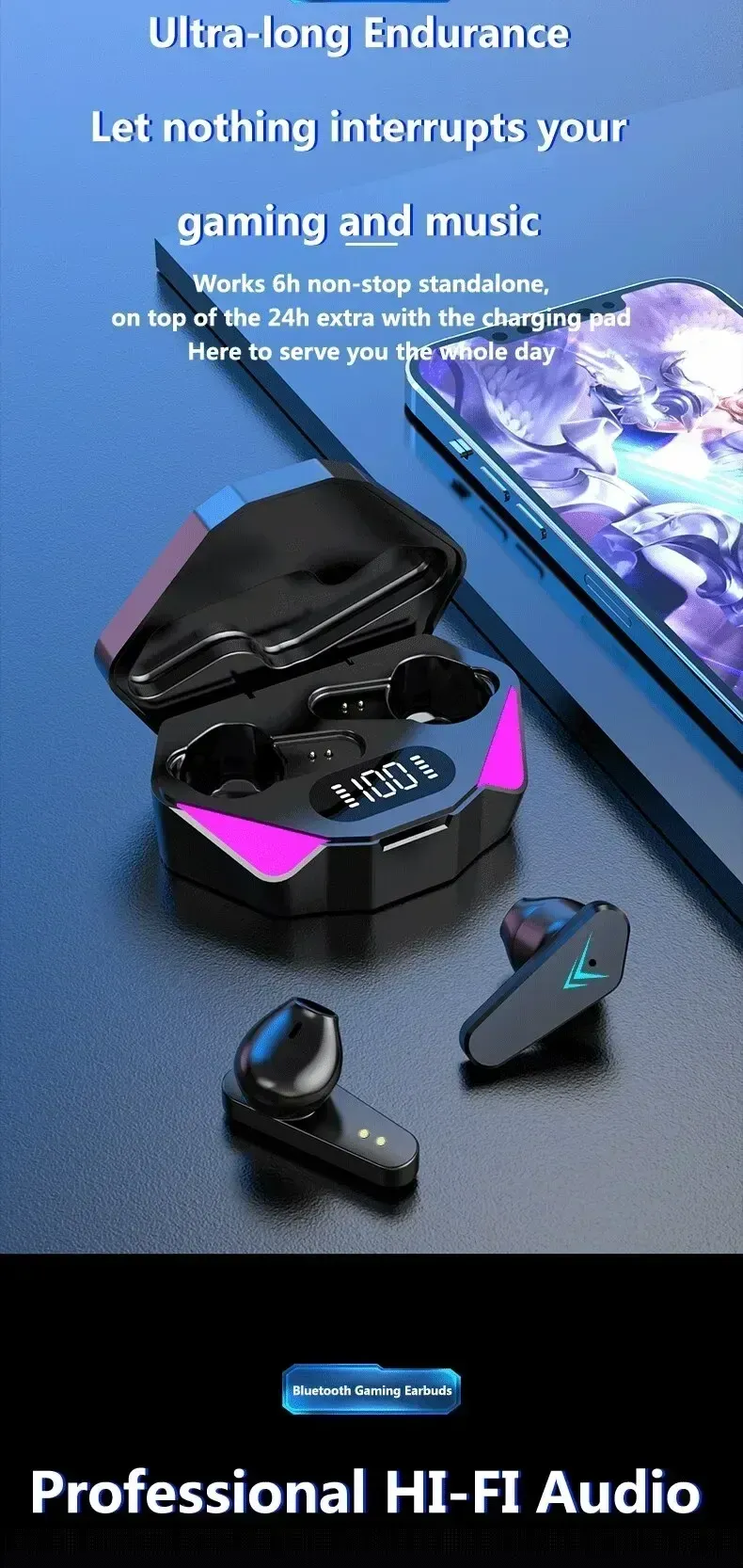 X15 TWS Wireless Gaming Earbuds Bluetooth 5.0 Headphones with Mic, 9D Stereo HiFi Bass Audio, Low Latency 65ms, In-Ear Comfort for Gamers & Music Lovers showcase 8