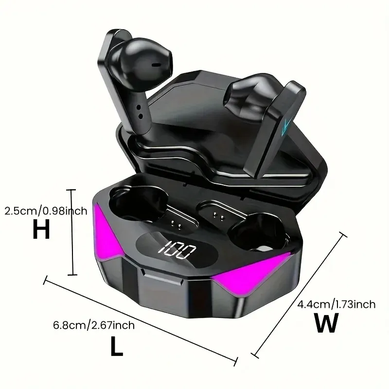 X15 TWS Wireless Bluetooth 5.3 Earbuds with LED Display, Noise Cancelling Mic, In-Ear Gaming Headphones for Sports & Mobile Phones thumbnail 6