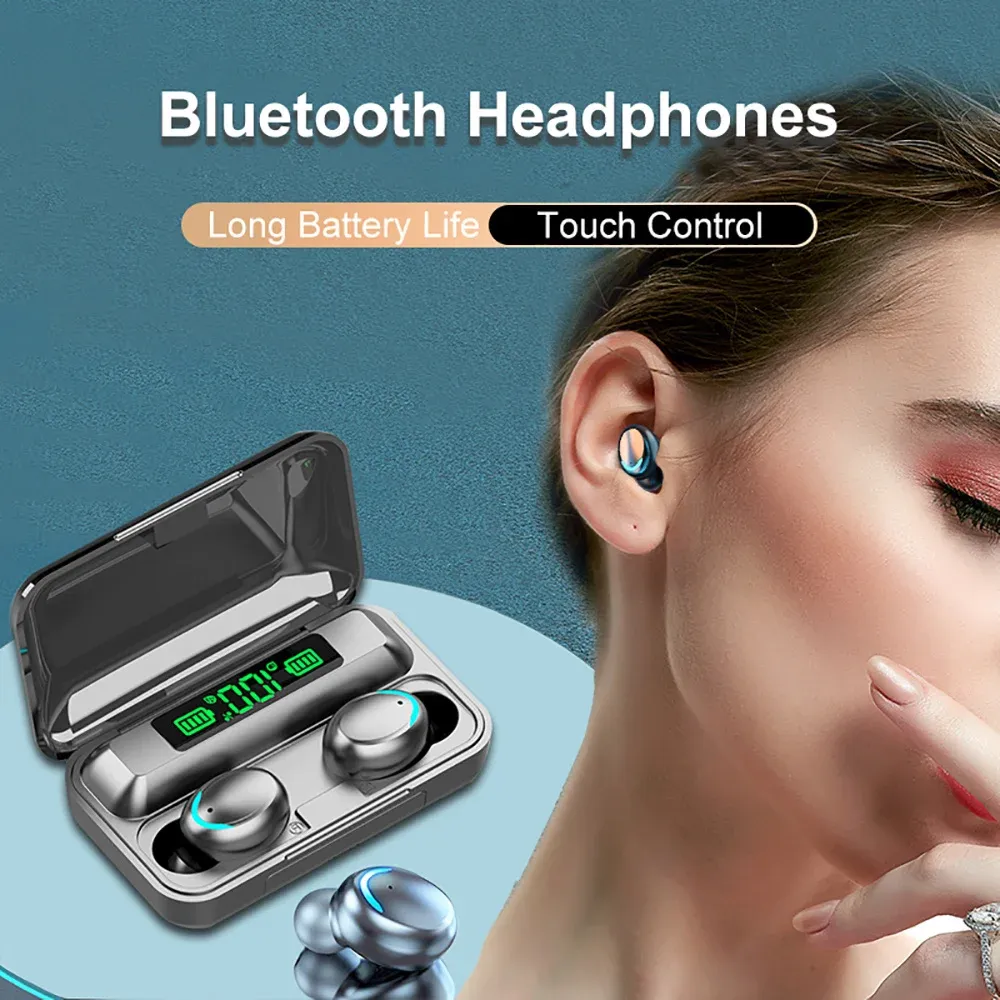 9D Stereo TWS Wireless Earbuds with High Bass, Bluetooth 5.0 Headphones, Sport Waterproof In-Ear Headset with Touch Control for Hands-Free Calls and Music thumbnail 3