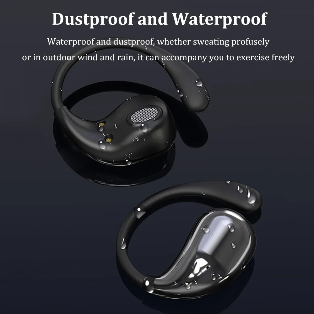 Bluetooth 5.4 Ear Hook Headphones, TWS Wireless Earbuds with LED Display, HiFi Stereo Sound, Noise Reduction, Waterproof, Long Standby for Sports & Calls thumbnail 3