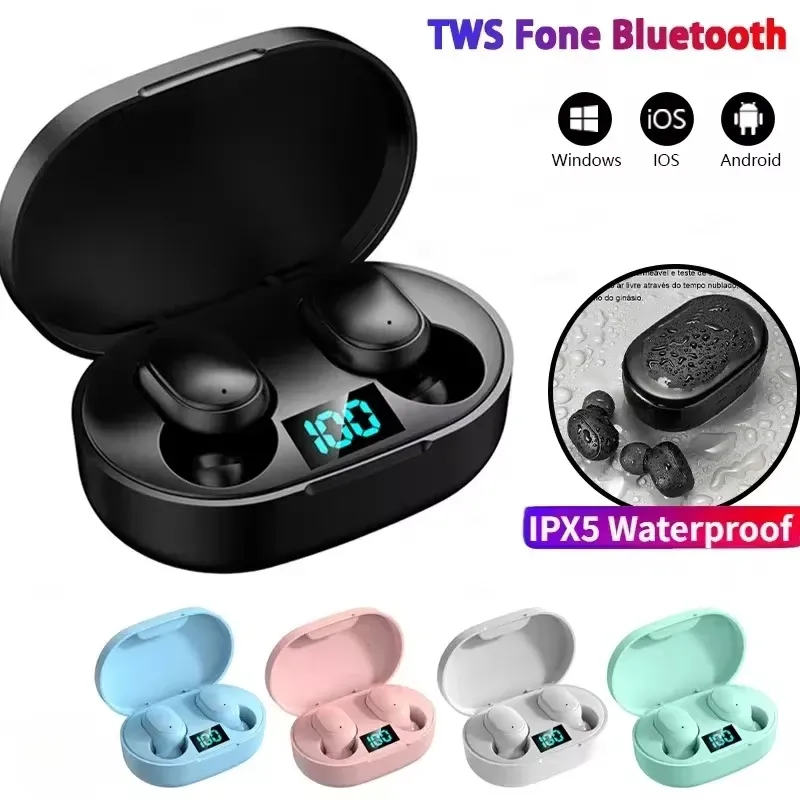 E6S TWS Wireless Bluetooth Earphones, Noise Cancelling In-Ear Earbuds with Microphone, Deep Bass Stereo Sound Headphones for Sports & Daily Use thumbnail 1
