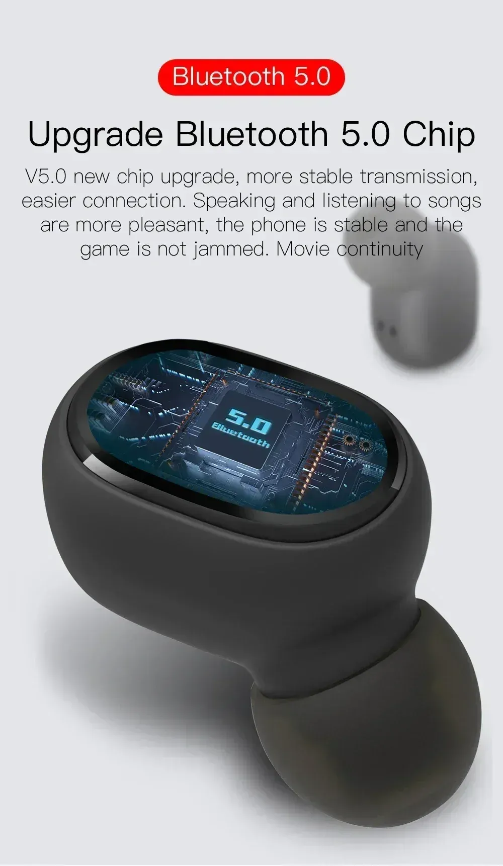 E6S TWS Wireless Bluetooth Earphones, Noise Cancelling In-Ear Earbuds with Microphone, Deep Bass Stereo Sound Headphones for Sports & Daily Use showcase 6