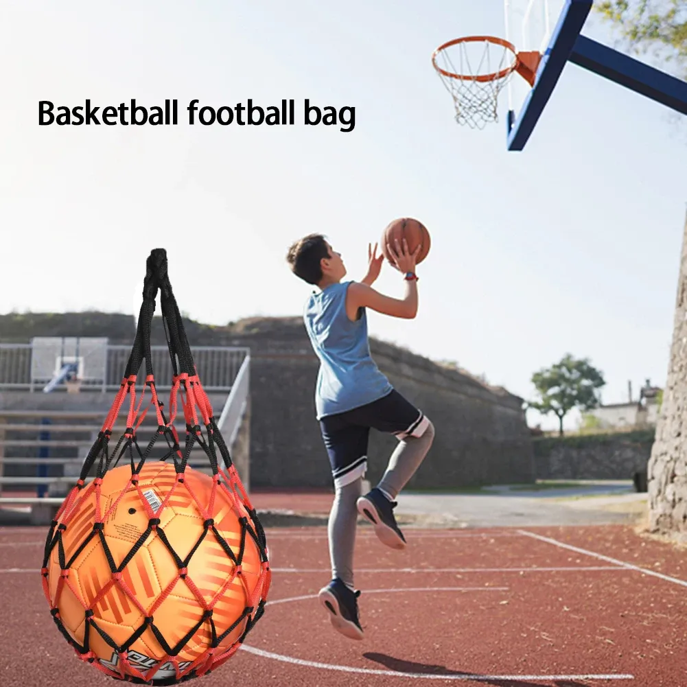 Durable Nylon Sports Ball Holder Bag - Mesh Drawstring Carrier for Basketball, Football, Volleyball - Lightweight & Versatile for Athletes thumbnail 3