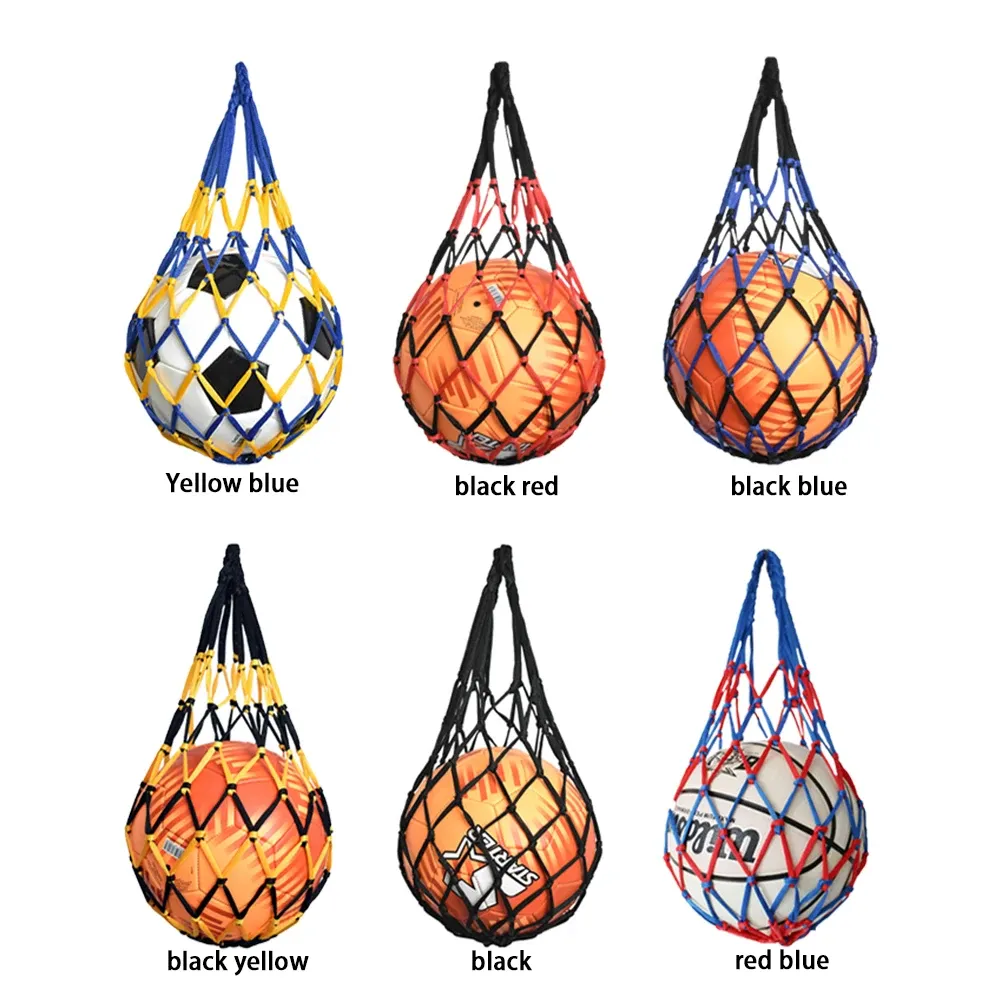 Durable Nylon Sports Ball Holder Bag - Mesh Drawstring Carrier for Basketball, Football, Volleyball - Lightweight & Versatile for Athletes thumbnail 4