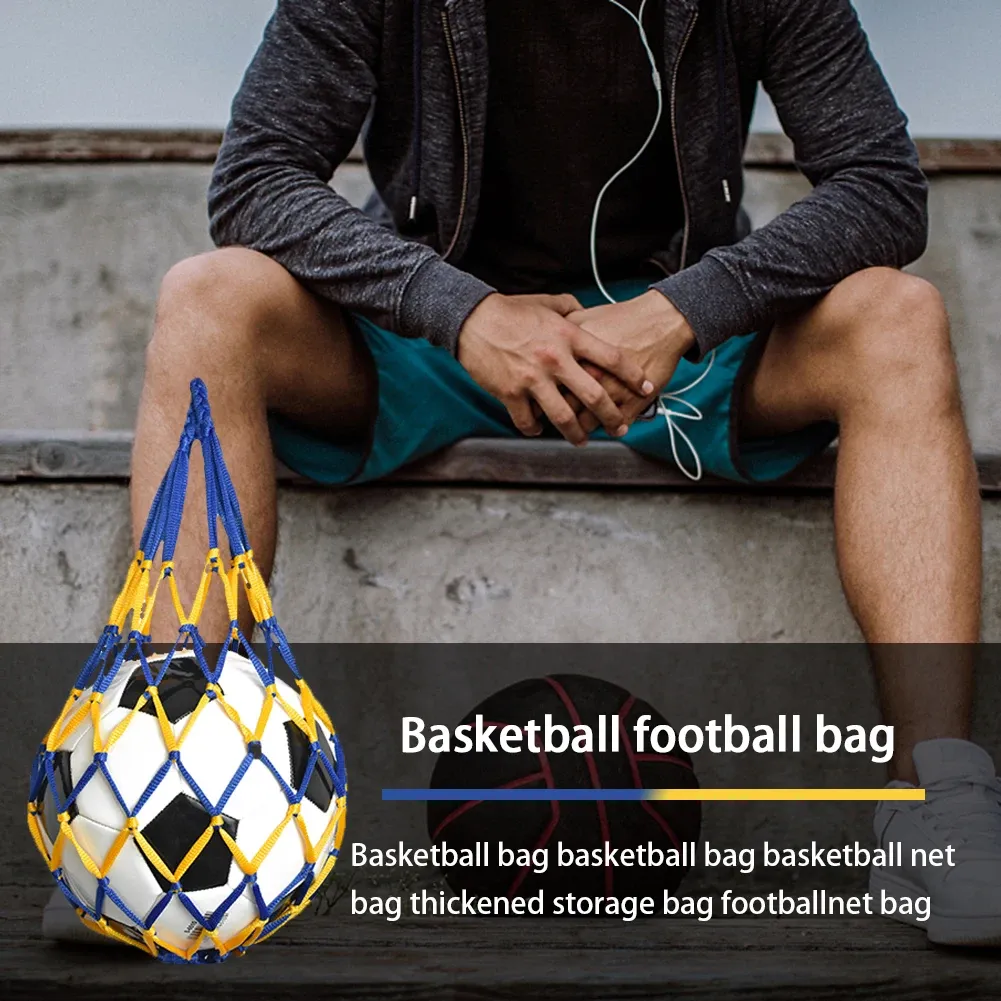 Durable Nylon Sports Ball Holder Bag - Mesh Drawstring Carrier for Basketball, Football, Volleyball - Lightweight & Versatile for Athletes thumbnail 5