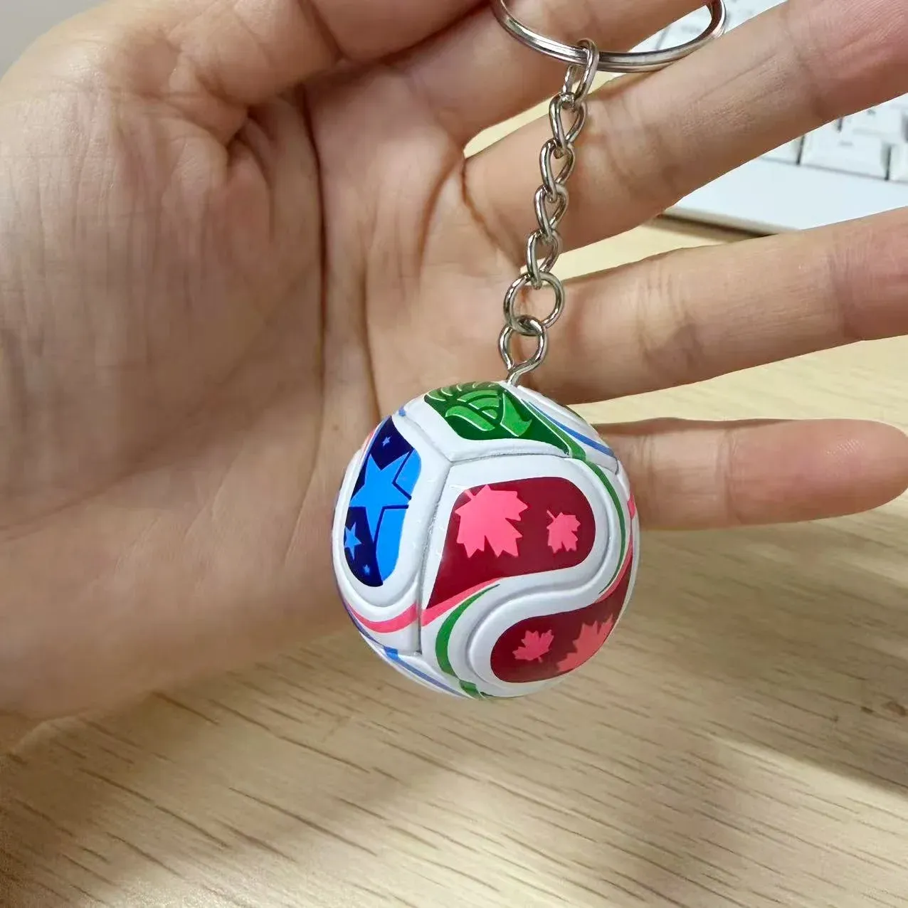 3D PU Leather Football Keychain for Soccer Fans - Durable Bag Pendant Keyring Gift for Men, Women, and Boyfriends - Sports Souvenir Accessory thumbnail 4