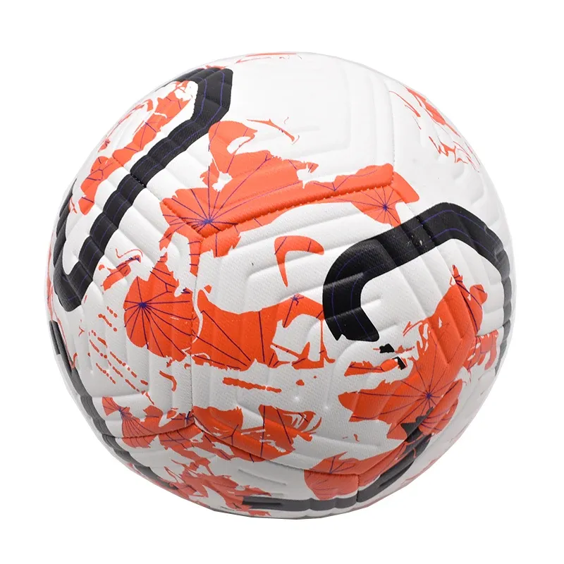 Official Size 5 PU Leather Soccer Ball - Machine-Stitched for Outdoor Match Play & Training - Durable Football for All Ages