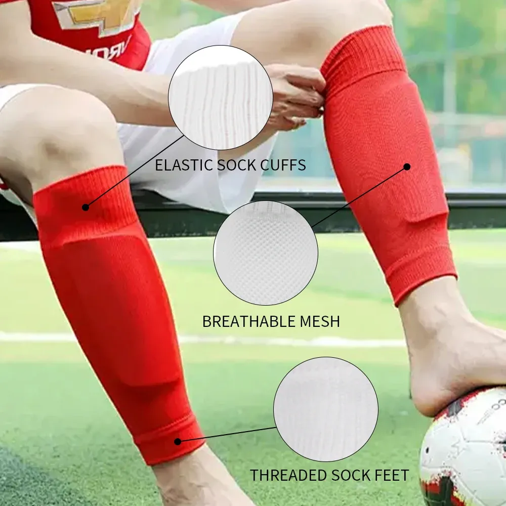 5-Piece Sports Training Set: Football Socks, Leg Guards, Shin Pads, Bandages & Drawstring Bag for Men & Women - One Size Fits Most (EU 38-46) thumbnail 5