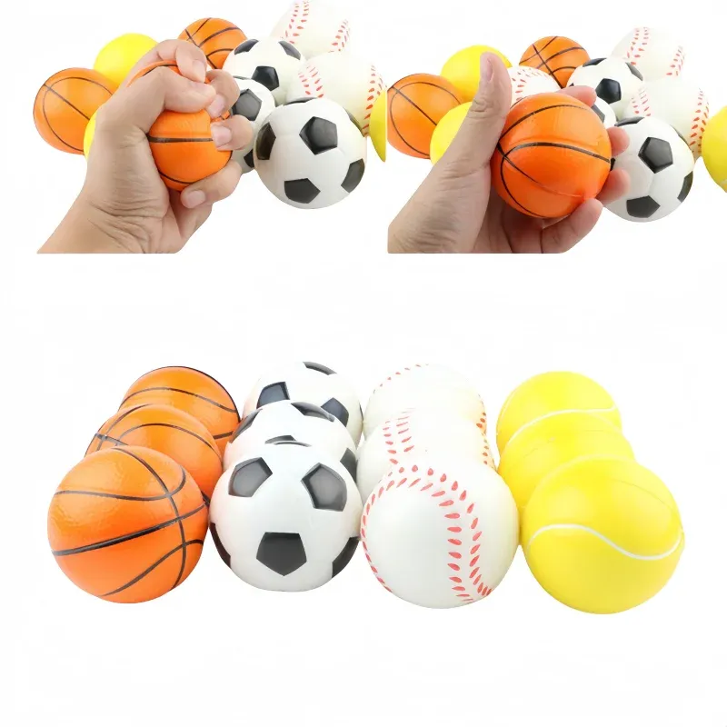 12Pcs Soft Foam Sponge Stress Balls Set - Mini Football, Basketball, Baseball, Tennis Toys for Kids & Adults - Decompression, Hand Grip & Rehabilitation Exercise showcase 4