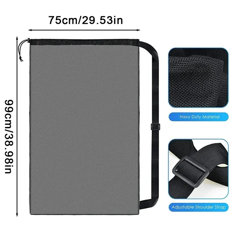Extra Large Mesh Soccer Ball Bag with Zipper Pocket - Durable Drawstring Basketball, Volleyball, Football Net Pack for Gym & Sports Gear showcase 1