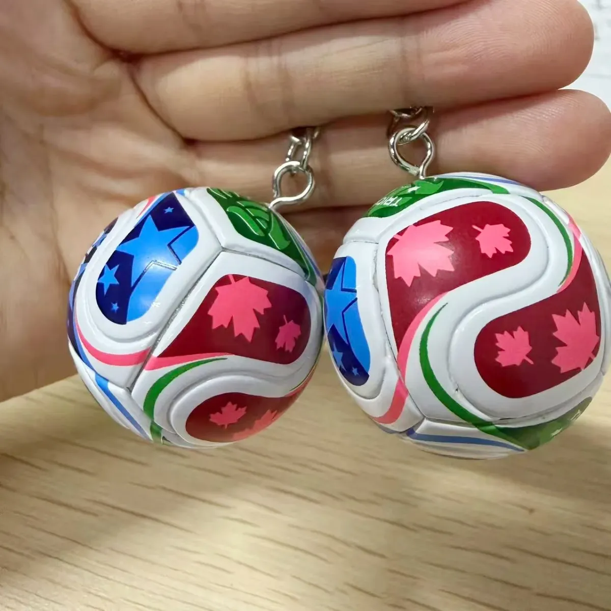 PU Leather 3D Football Keychain - Soccer Fan Souvenir Bag Pendant Keyring for Men & Women, Unique Boyfriend Gift Accessory showcase 4