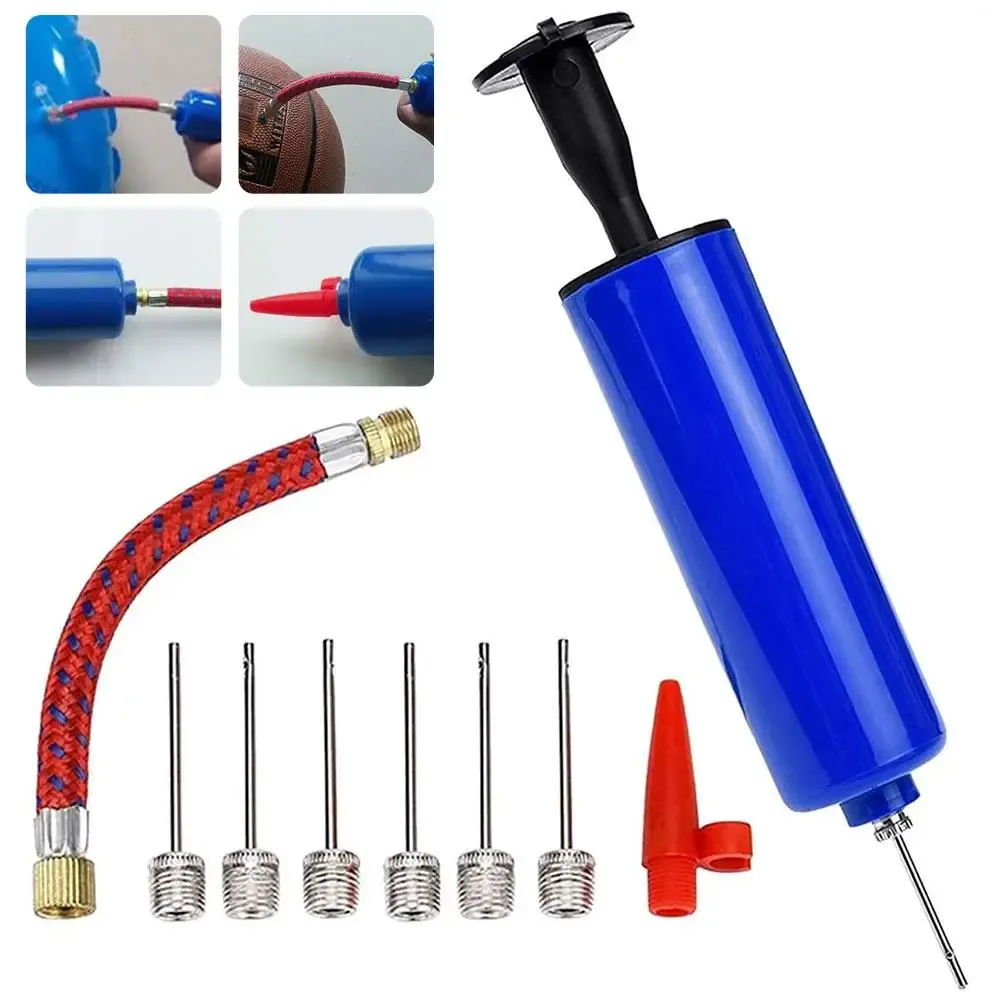 Portable Hand Air Pump Inflator Kit with Needle - 10 Piece Set for Soccer, Basketball, Football, Volleyball Balls & Bicycle Tires thumbnail 5