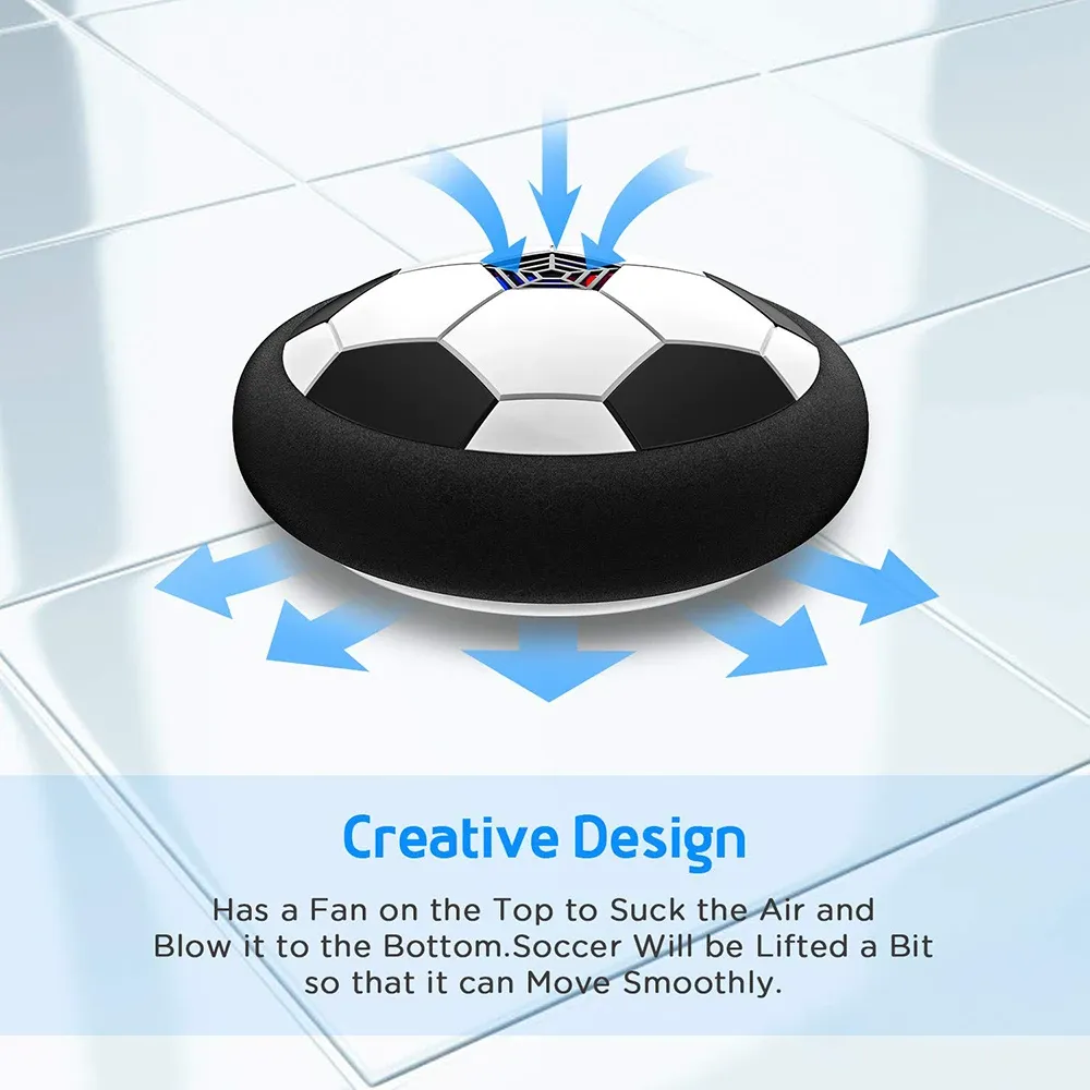 LED Hover Soccer Ball for Kids - Indoor Outdoor Air Power Training Football Toy with Foam Bumper, Flashing Lights, Smooth Gliding - Fun Sport Game Gift showcase 4