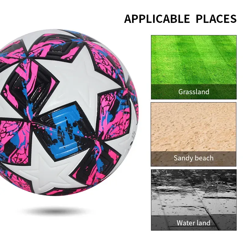Professional PU Leather Soccer Ball Size 5 & 4 - Seamless Outdoor Sports Match & Training Football for All Ages thumbnail 3