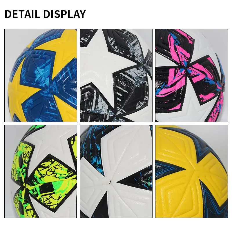 Professional PU Leather Soccer Ball Size 5 & 4 - Seamless Outdoor Sports Match & Training Football for All Ages thumbnail 4