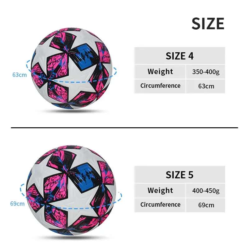 Professional PU Leather Soccer Ball Size 5 & 4 - Seamless Outdoor Sports Match & Training Football for All Ages showcase 2