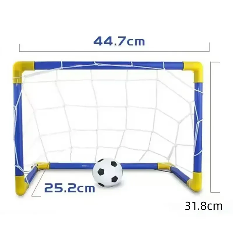 HOMEFISH Mini Folding Football Soccer Goal Net Set with Pump for Kids Indoor Outdoor Sports Game Toy, Durable PVC Pipe, Easy Assembly, Ages 3+ thumbnail 5