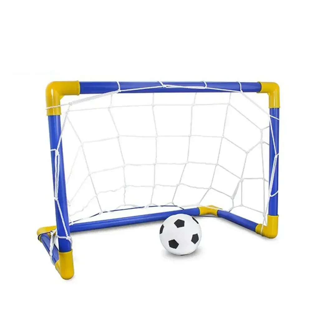 HOMEFISH Mini Folding Football Soccer Goal Net Set with Pump for Kids Indoor Outdoor Sports Game Toy, Durable PVC Pipe, Easy Assembly, Ages 3+ showcase 1