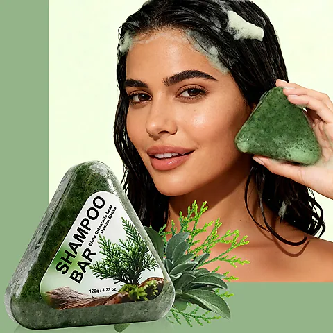 Usman Natural Organic Grass Shampoo Bar for Hair Growth, Anti Hair Loss, Oil Control - Gentle Scalp Cleanser for All Hair Types