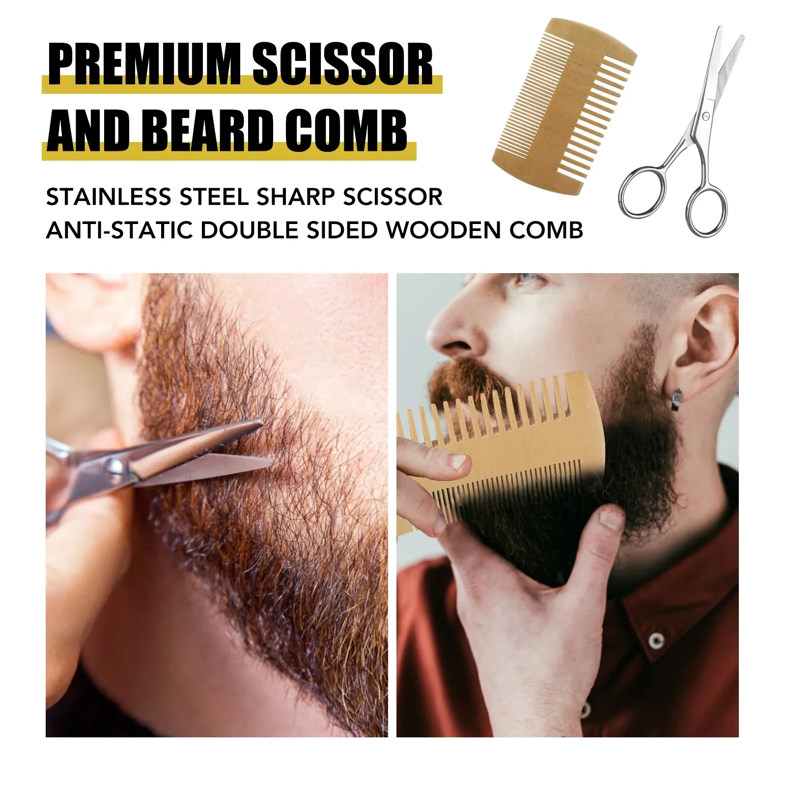Complete Beard Growth Kit for Men: Natural Essential Oil, Moisturizing Balm, Growth Roller Comb, Styling Scissors, and Boar Bristle Brush for Full Beard Styling and Care thumbnail 6