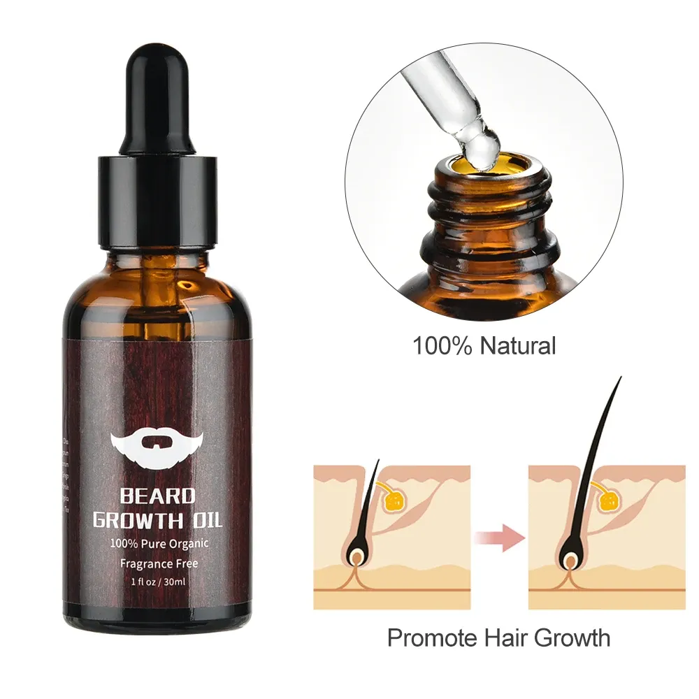 Complete Beard Growth Kit for Men: Natural Essential Oil, Moisturizing Balm, Growth Roller Comb, Styling Scissors, and Boar Bristle Brush for Full Beard Styling and Care showcase 3