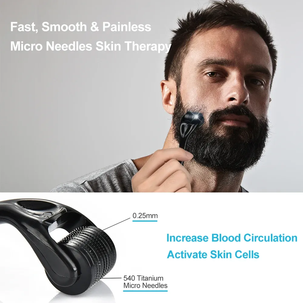 Complete Beard Growth Kit for Men: Natural Essential Oil, Moisturizing Balm, Growth Roller Comb, Styling Scissors, and Boar Bristle Brush for Full Beard Styling and Care showcase 4