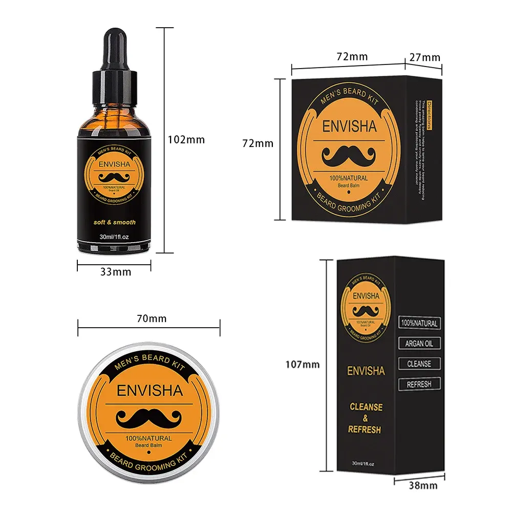 Complete Beard Growth Kit for Men: Natural Essential Oil, Moisturizing Balm, Growth Roller Comb, Styling Scissors, and Boar Bristle Brush for Full Beard Styling and Care showcase 15
