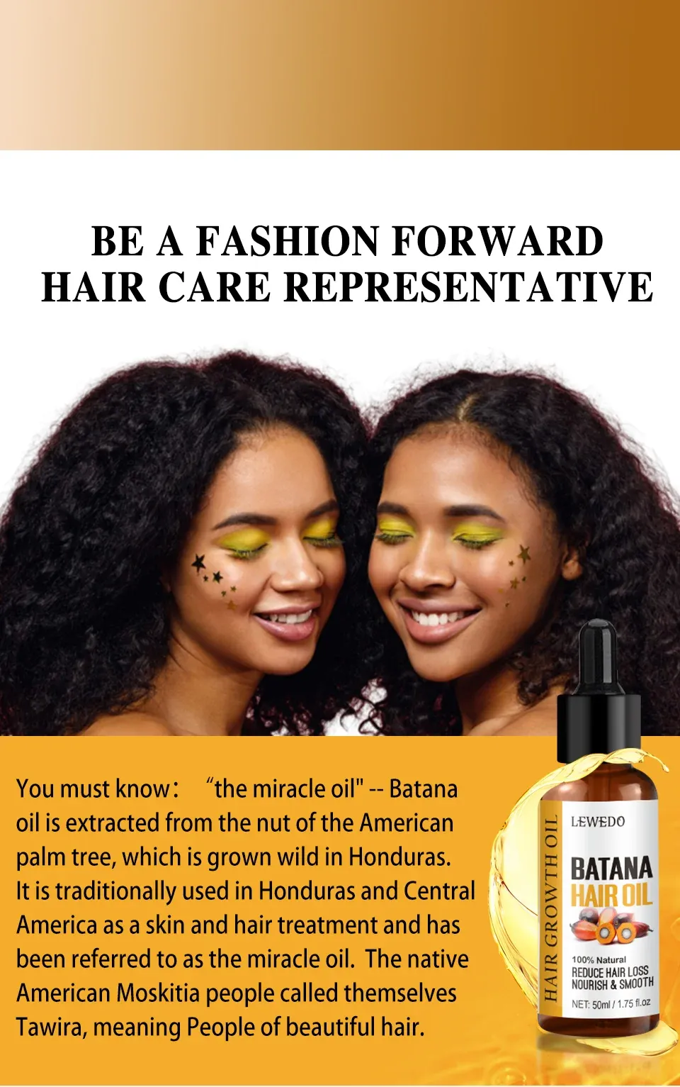 Lewedo Naturals Batana Oil for Fast Hair Growth - Pure Burahem Palm Oil for Men & Women, Nourishes Scalp, Reduces Split Ends, Promotes Healthy Shiny Hair, Anti Hair Loss Treatment showcase 3