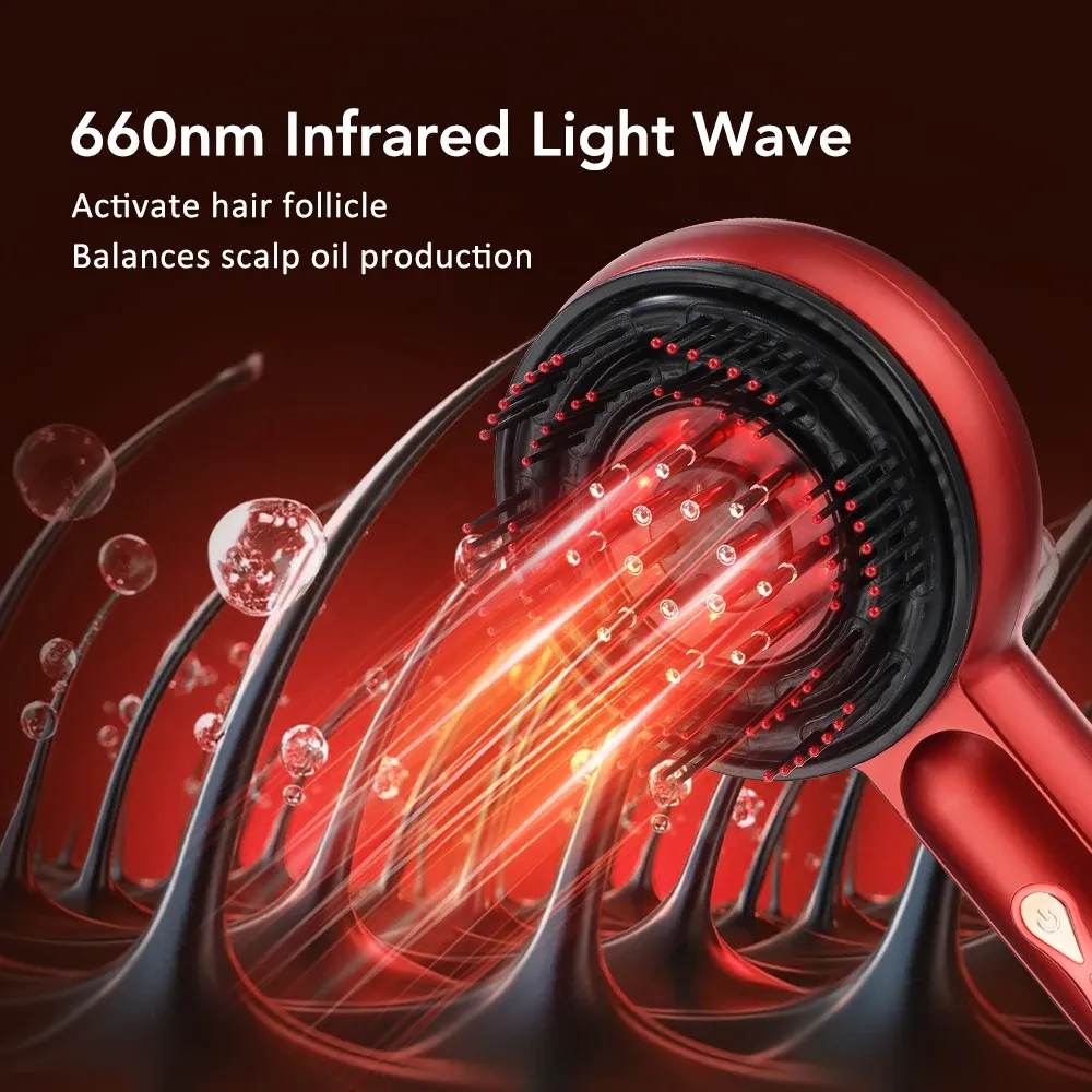 Electric Scalp Massager Comb with Red Light Therapy for Hair Growth, Anti Hair Loss Treatment, Microcurrent & Liquid Applicator - Promotes Scalp Health & Hair Nourishment showcase 27