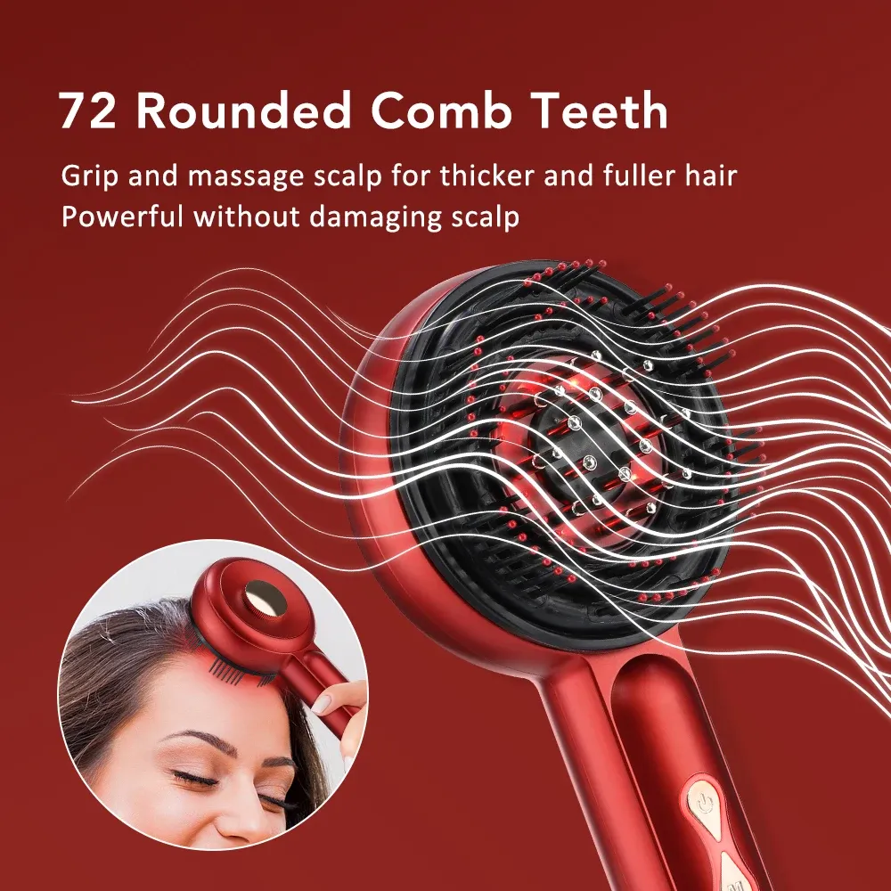 Electric Scalp Massager Comb with Red Light Therapy for Hair Growth, Anti Hair Loss Treatment, Microcurrent & Liquid Applicator - Promotes Scalp Health & Hair Nourishment showcase 25